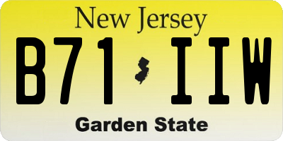 NJ license plate B71IIW