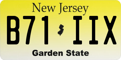 NJ license plate B71IIX