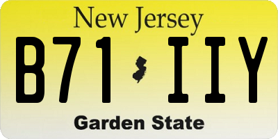 NJ license plate B71IIY