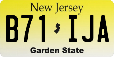 NJ license plate B71IJA