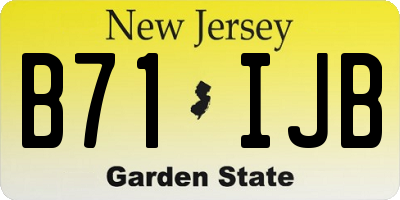 NJ license plate B71IJB