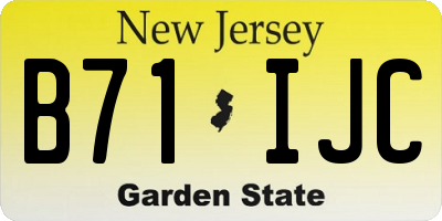 NJ license plate B71IJC