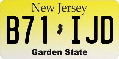 NJ license plate B71IJD