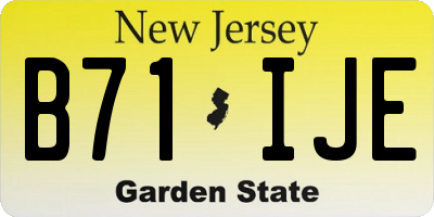 NJ license plate B71IJE