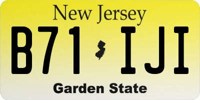 NJ license plate B71IJI