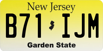 NJ license plate B71IJM