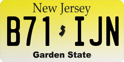 NJ license plate B71IJN