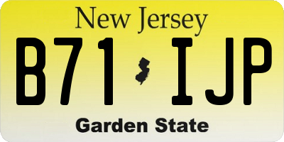 NJ license plate B71IJP