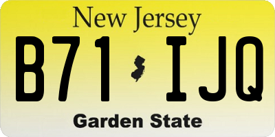 NJ license plate B71IJQ