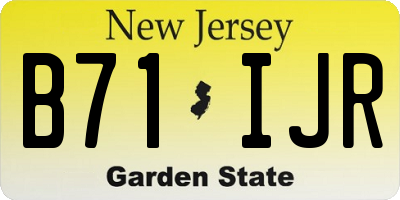 NJ license plate B71IJR