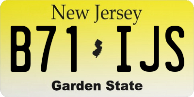NJ license plate B71IJS