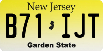 NJ license plate B71IJT