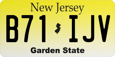 NJ license plate B71IJV