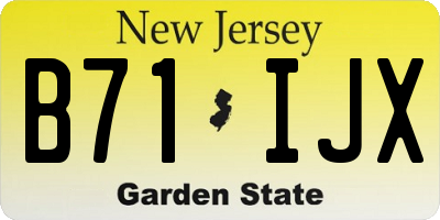 NJ license plate B71IJX
