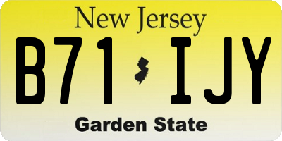 NJ license plate B71IJY