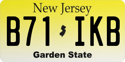 NJ license plate B71IKB
