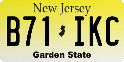 NJ license plate B71IKC