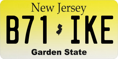 NJ license plate B71IKE