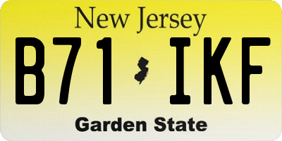 NJ license plate B71IKF