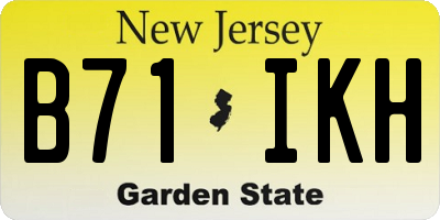 NJ license plate B71IKH