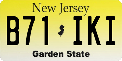 NJ license plate B71IKI
