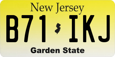 NJ license plate B71IKJ