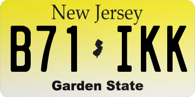 NJ license plate B71IKK