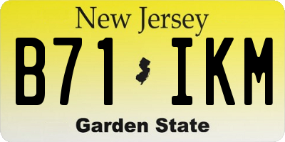NJ license plate B71IKM