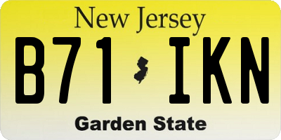 NJ license plate B71IKN