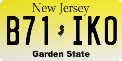 NJ license plate B71IKO