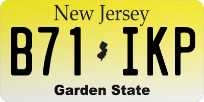 NJ license plate B71IKP
