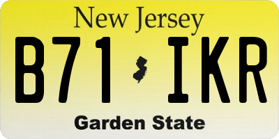 NJ license plate B71IKR