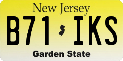 NJ license plate B71IKS