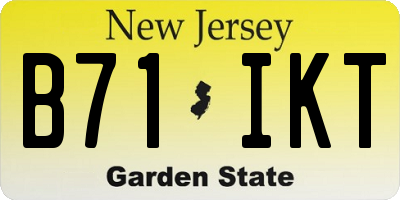 NJ license plate B71IKT