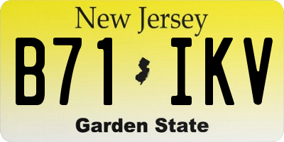 NJ license plate B71IKV