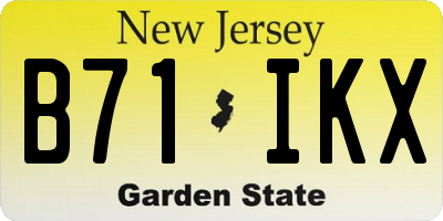 NJ license plate B71IKX