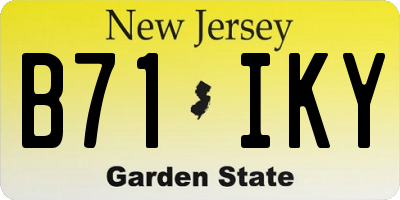 NJ license plate B71IKY