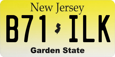 NJ license plate B71ILK
