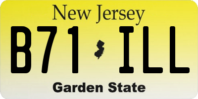NJ license plate B71ILL