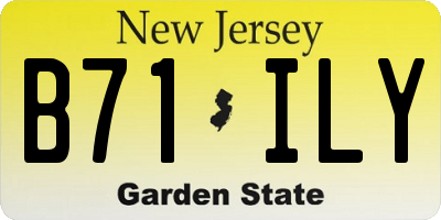 NJ license plate B71ILY