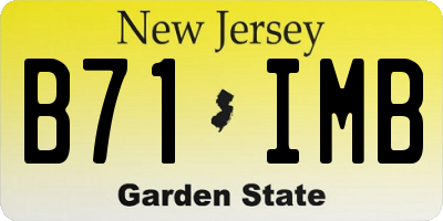 NJ license plate B71IMB