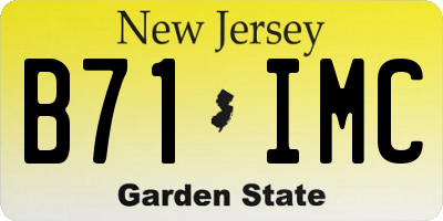 NJ license plate B71IMC