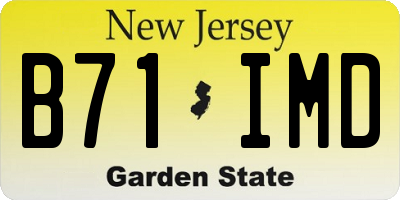 NJ license plate B71IMD