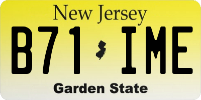 NJ license plate B71IME