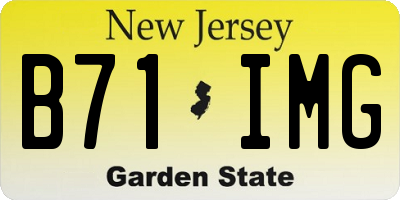 NJ license plate B71IMG