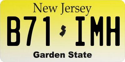 NJ license plate B71IMH