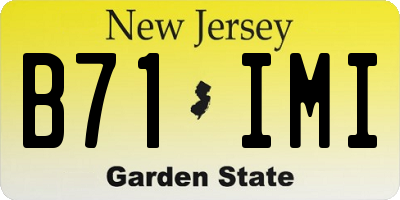 NJ license plate B71IMI
