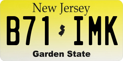 NJ license plate B71IMK