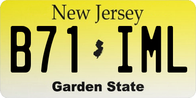 NJ license plate B71IML