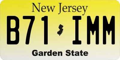 NJ license plate B71IMM